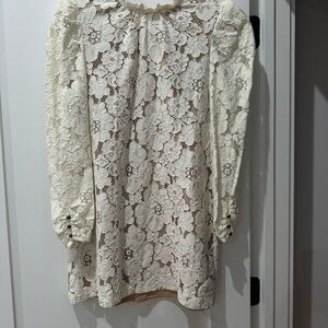 Elegant Cream Lace Dress